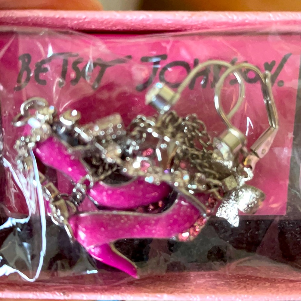 Brand New Betsey Johnson Pink Pump Earrings